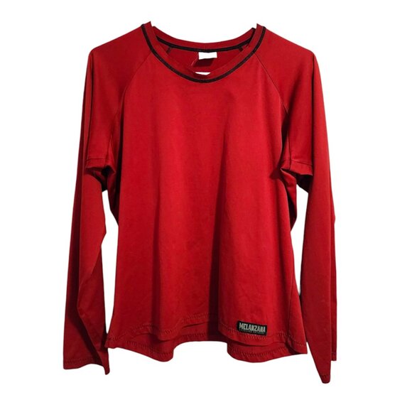 MELANZANA Base Layer long sleeve tee in red‎ GORPCORE womens size M - Picture 1 of 9